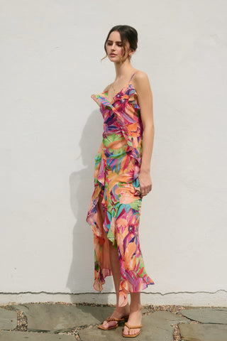 TROPICAL COSMO MAXI DRESS