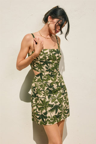 BOTANIC GREEN MINI DRESS