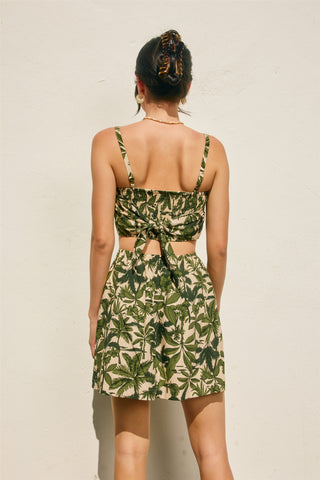 BOTANIC GREEN MINI DRESS
