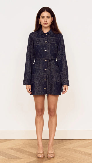 DANA JACQUARD DENIM DRESS