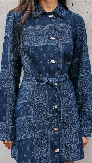 DANA JACQUARD DENIM DRESS – VOEMA