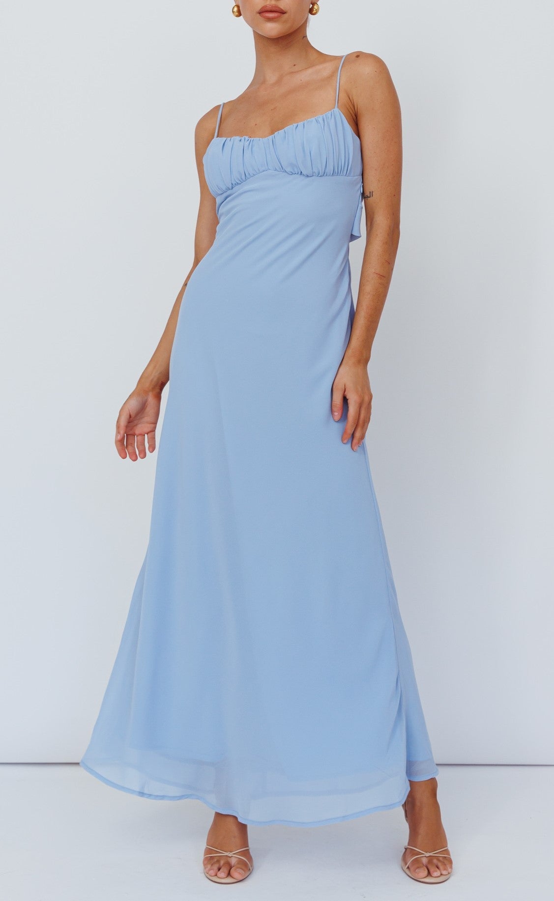 LAKEN MAXI DRESS - STEEL BLUE VOEMA LAKEN MAXI DRESS - STEEL BLUE VOEMA