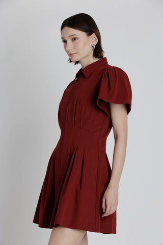 JULIET MINI DRESS - WINE