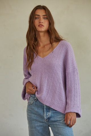 Ava Long Sleeve Sweater - Lavender