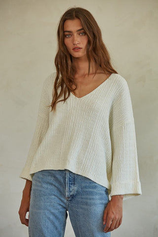 Ava Long Sleeve Sweater - Cream