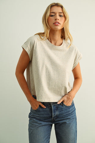 GILDA TOP - melange tan