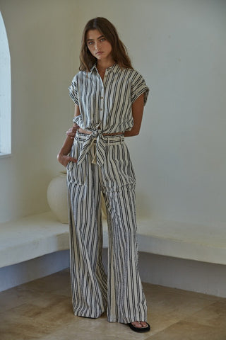 STRIPED TIE TOP