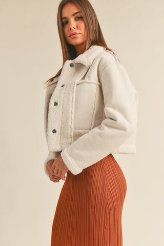 Josie CREAM Suede with Sherpa Reverside Jacket