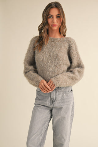 Katy Twisted Detail Reversible Sweater Top - Cappuchino