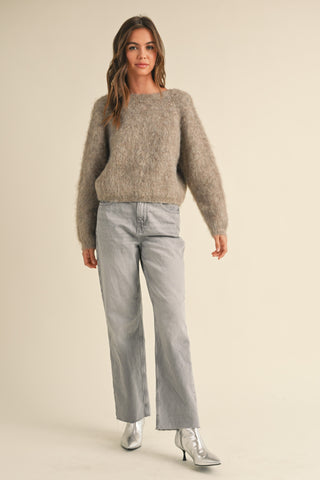 Katy Twisted Detail Reversible Sweater Top - Cappuchino