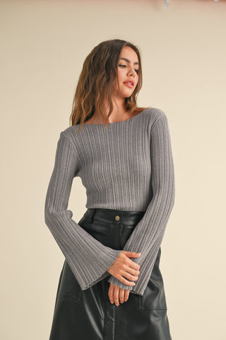 Nikki Long Sleeve Top GREY