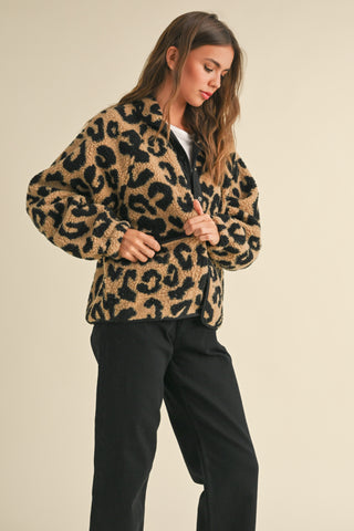 Jax Leopard sherpa jacket