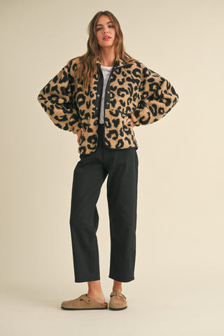 Jax Leopard sherpa jacket