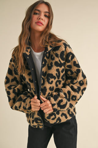 Jax Leopard sherpa jacket