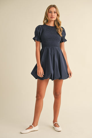 Sam Navy Ballon Mini Dress