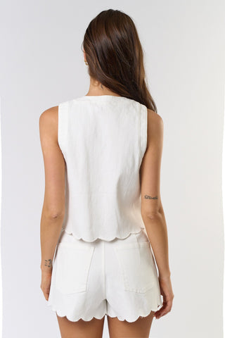 CONTRY EMBROIDERED VEST - OFFWHITE