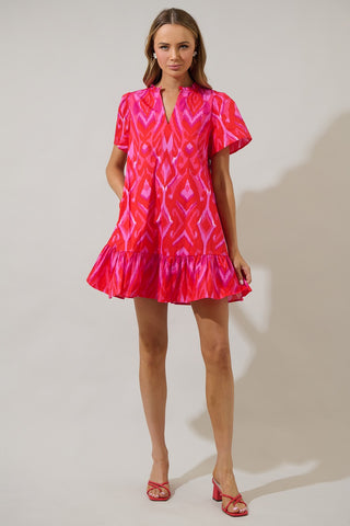 MINI DRESS RED/PINK