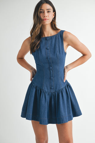 LUZ DENIM MINI DRESS