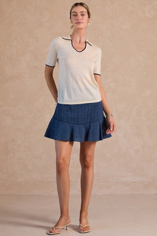 ZAYLA POLO SWEATER - NATURAL