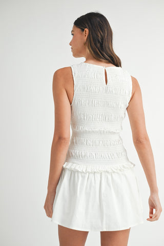 DIANA MINI DRESS-WHITE