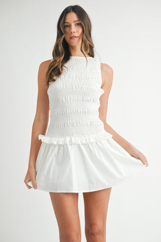 DIANA MINI DRESS-WHITE