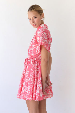 SARA MINI DRESS WITH BRAID TIE