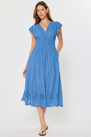 NOELLE MIDI DRESS - FADED BLUE
