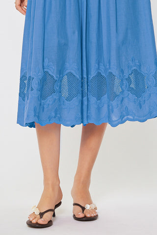 NOELLE MIDI DRESS - FADED BLUE