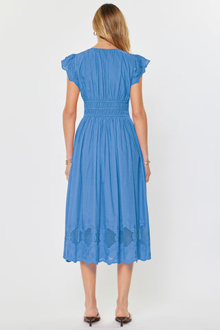 NOELLE MIDI DRESS - FADED BLUE
