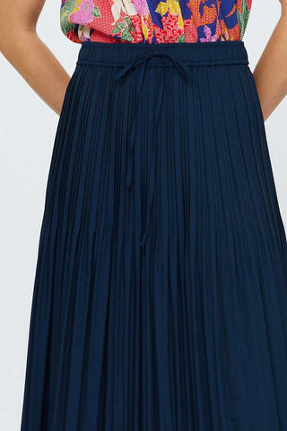 MARY WAIST PLEATED MIDI SKIRT
