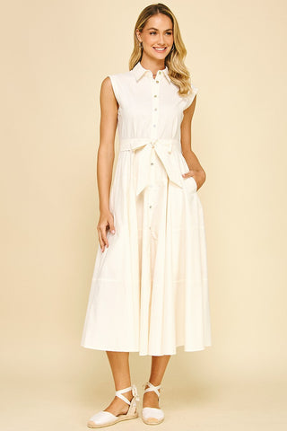 LIK WHITE MIDI DRESS