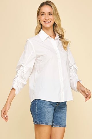 DORA BLOUSE TOP - WHITE
