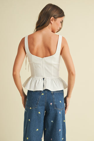 PEPLUM TOP - WHITE
