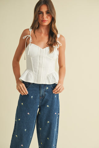 PEPLUM TOP - WHITE