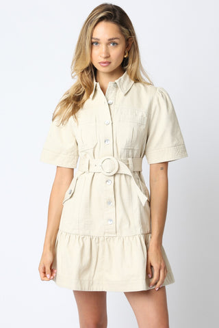 SABRINA MINI DRESS - NATURAL