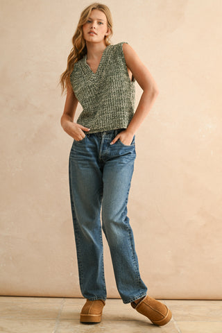 TN TWO TONE VEST - GREEN