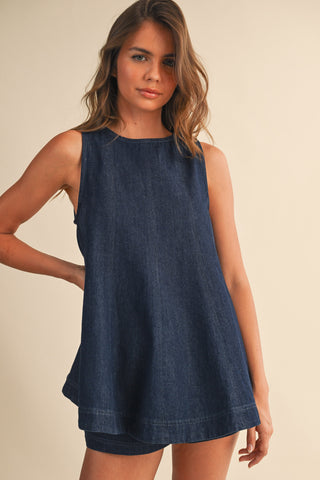 CLAIRE DENIM TOP AND SHORTS