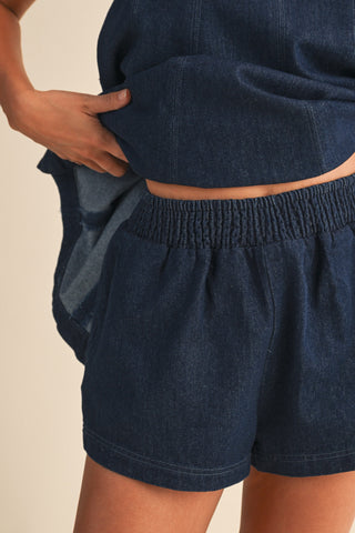 CLAIRE DENIM TOP AND SHORTS