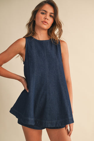 CLAIRE DENIM TOP AND SHORTS