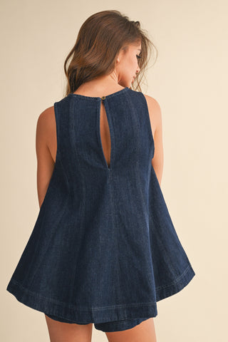 CLAIRE DENIM TOP AND SHORTS