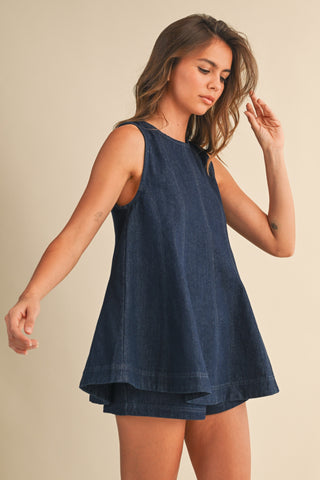 CLAIRE DENIM TOP AND SHORTS
