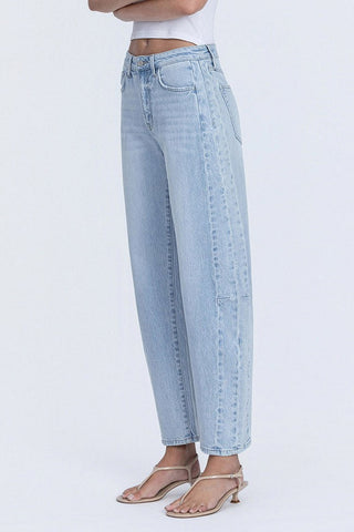ARIELLA LIGHT WASH BARREL JEANS (Inseam 27'')