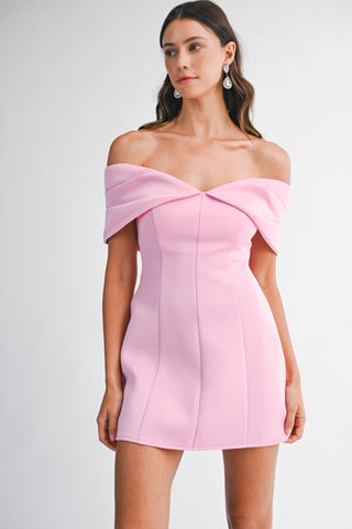 PENELOPE OF SHOULDER MINI DRESS