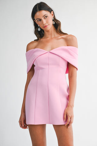 PENELOPE OF SHOULDER MINI DRESS