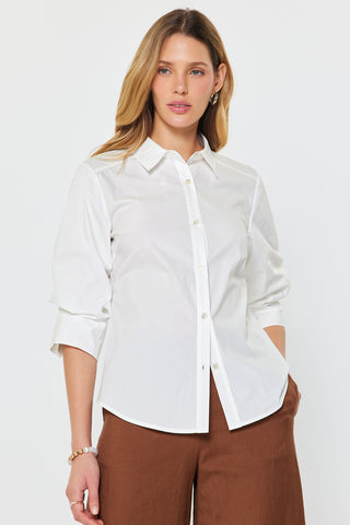 SOCORRO 3/4 SLV BUTTON DOWN BLOUSE