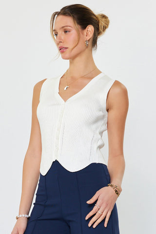 EVANS SWEATER VEST - WHITE