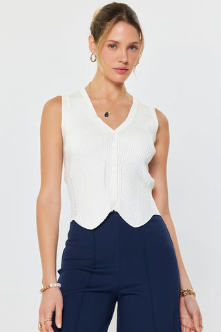 EVANS SWEATER VEST - WHITE