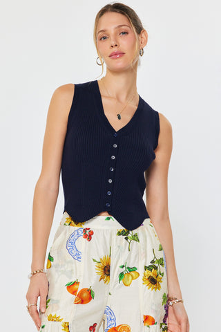 EVANS SWEATER VEST - DARK NAVY