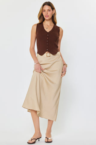 EVANS SWEATER VEST - BROWN
