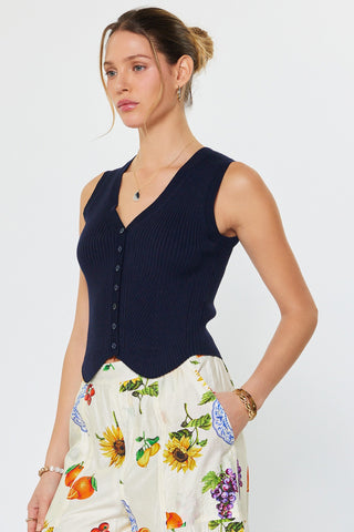 EVANS SWEATER VEST - DARK NAVY